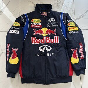 RedBull F1 Racing Jacket Navy Blue – Vintage Embroidered Bomber